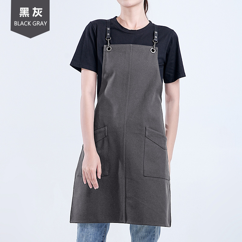 Amazon delantal de lona grueso 2024 nuevo estilo coreano red popular cinturón de trabajo vestido de peluquería delantal al por mayor