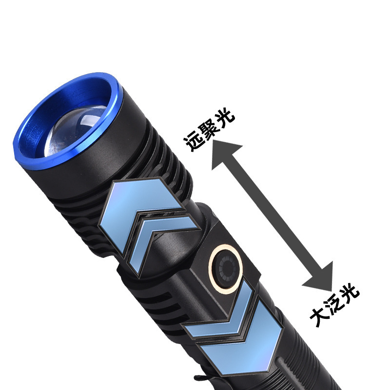 Transfronterizos nueva linterna láser blanca de emisión remota linterna de luz intensa USB recargable linterna láser con imán en la cola