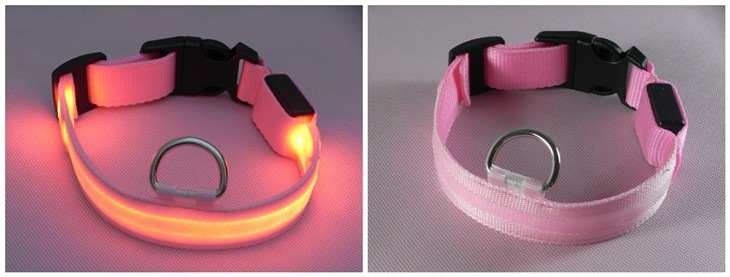丝网款 LED发光狗项圈 牵引带 狗拉带 狗绳子发光宠物带