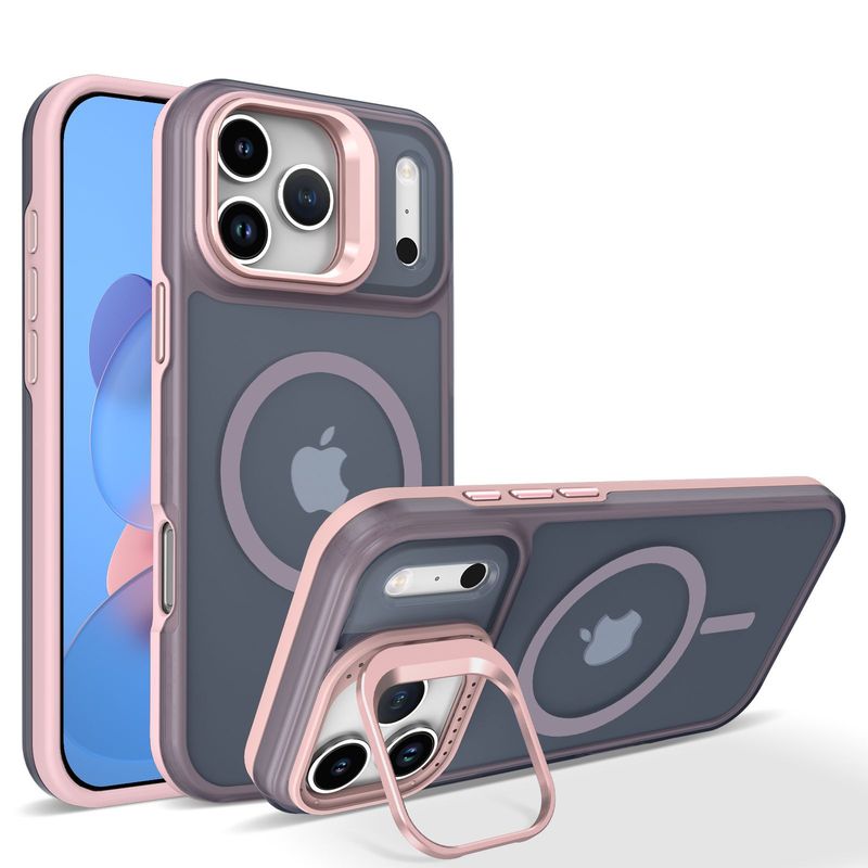 适用苹果17promax手机壳二合一镜头支架iphone16肤感磁吸保护套|undefined