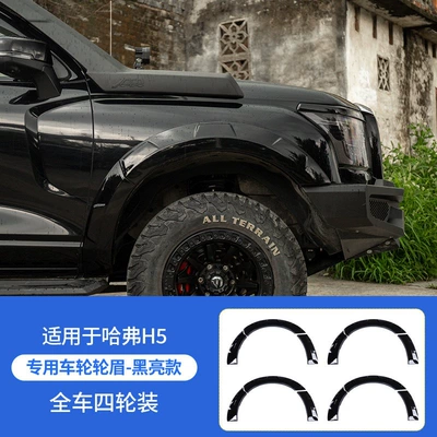 Suitable for 2023-2025 Haval H5 Wheel eyebrow - new-haval-h5-front-and-rear-wheel-arches-glossy-black-12-piece-set