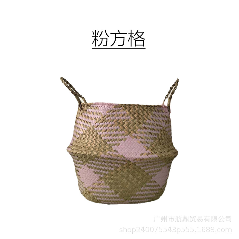 Grasas de mar tejidas a mano torsión varilla maceta medieval ligera lujoso alto sentido de viento silencioso almacenamiento de mano plegable azul