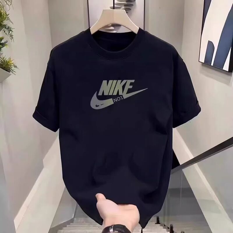 Foreign Trade Wholesale Heavy Cotton Short-sleeved T-shirt Men's Summer New High-end Trendy Brand Loose Crewneck Trendy T-shirt Foreign Trade Wholesale Heavy Cotton Short-sleeved T-shirt Men's Summer New High-end Trendy Brand Loose Crewneck Trendy T-shirt