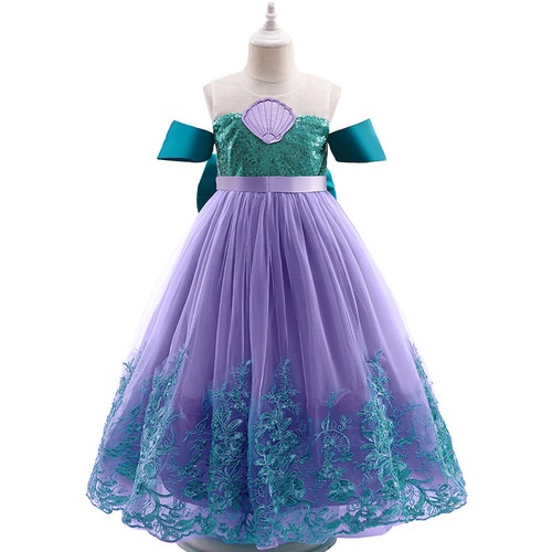 2024 foreign trade new style mermaid princess girls dress princess dress European and American style elegant banquet evening dress