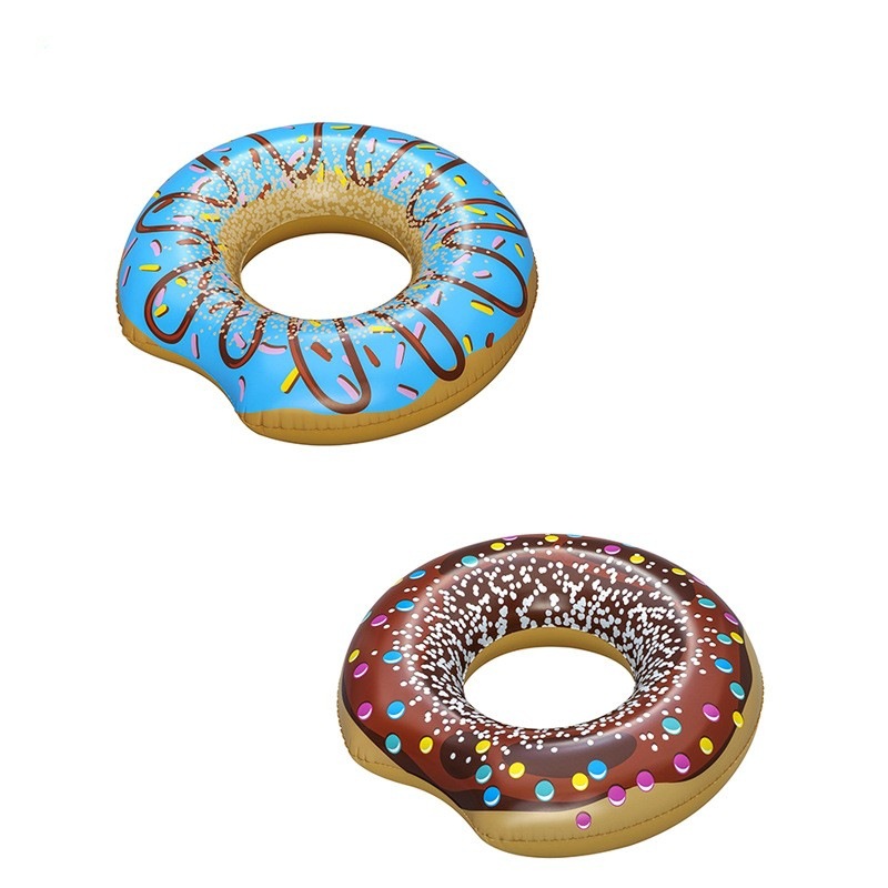 Fresa chocolate donut natación inflable agua de la pareja foto flotante fila sofá cama