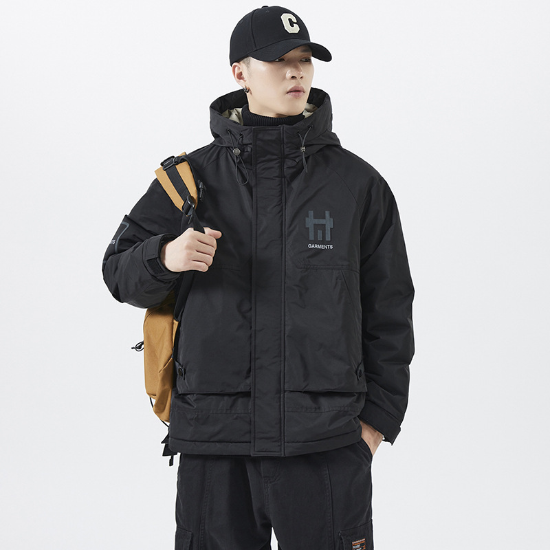 Hochwertige amerikanische Daunenjacke für Herren im Winter, trendige Marke, dick, mittellang, lockere Sport-Kapuzenjacke, lässiges Oberteil_voghion.com