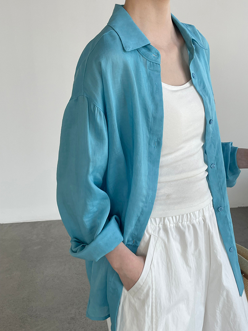 Taochuan’s nice blue shirt!2026 New Tencel Ramie Long Sleeve Shirt…