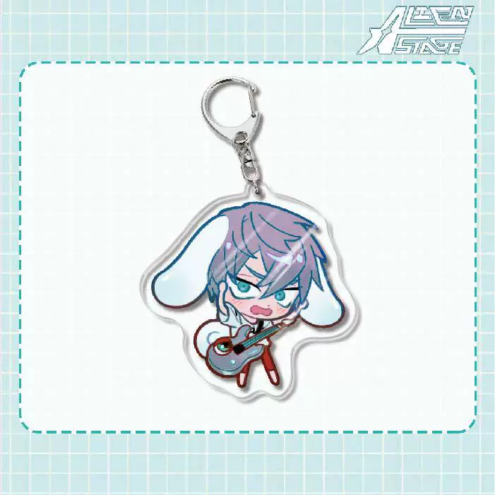 Acrylic keychain (Alien Stage) Mizi Sua, double‑sided 6 cm, metal ring & clasp