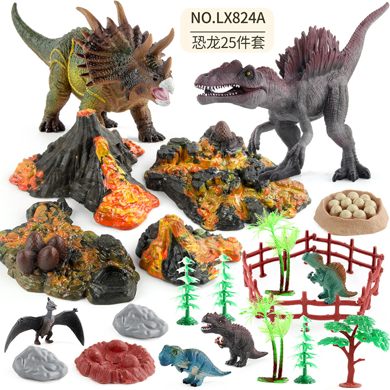 Simulación transfronteriza Jurásico dinosaurio volcán erupción 25 traje escritorio modelo estático decoración juguete Amazon