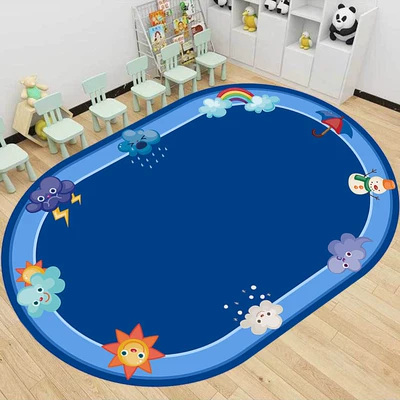 Avtomobil döşəmə paspasları — Cartoon Crystal Velvet Carpet - blue-weather-80cm120cm-crystal-velvet