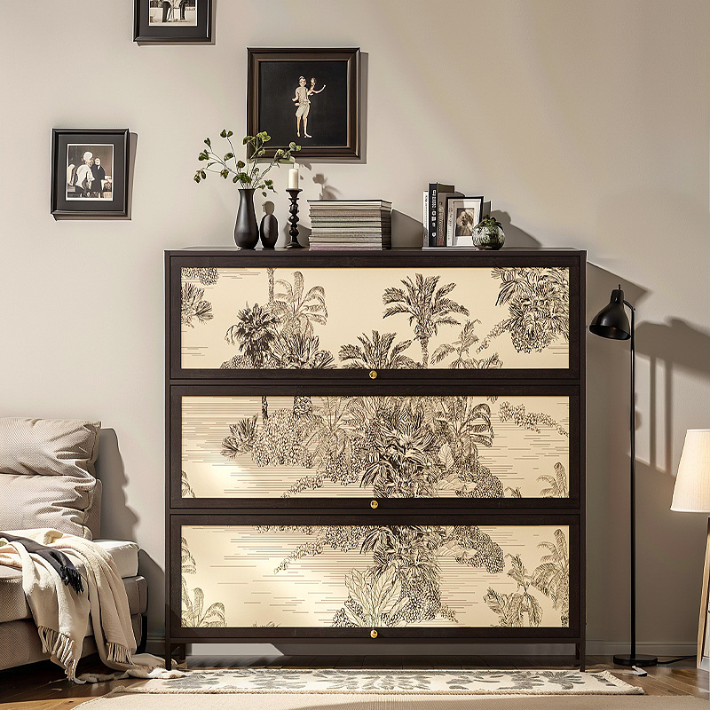 Multi-Layer Shoe Rack for Home Entrance with Door, Integrated Shoe Cabinet Storage, Wall-Mounted, Indoor, Good-Looking Corridor Rental Room