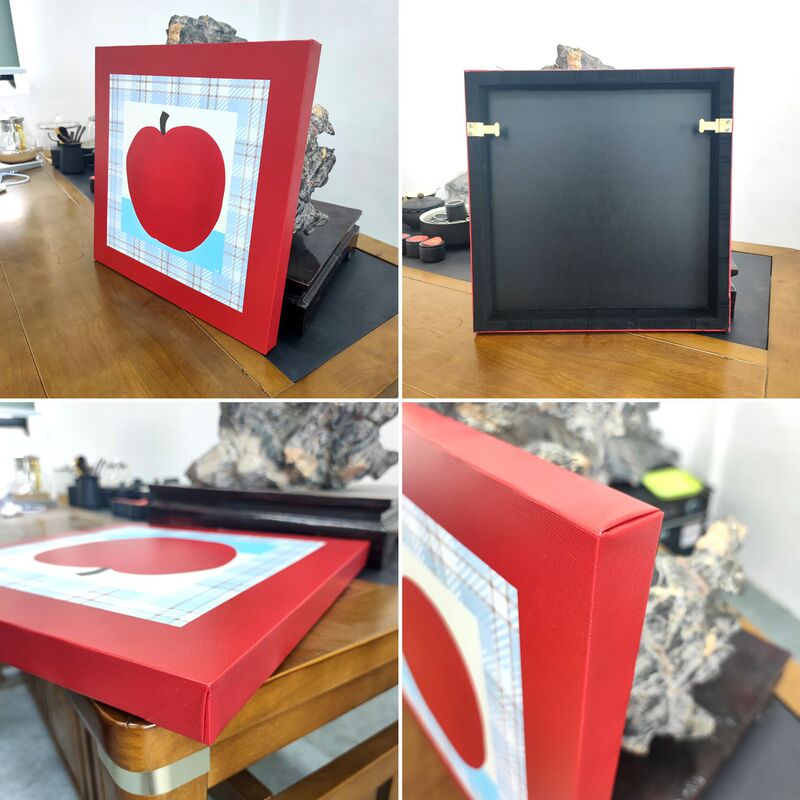 モダンなシンプルな赤と青のラインリビングルーム組み合わせ装飾絵画バウハウス中世スタイルレストラン吊り絵画ドーパミン壁画|undefined