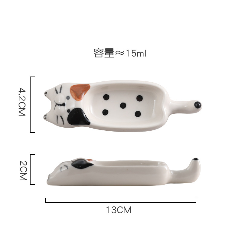 漫画の子犬のソースプレート家庭用セラミック高価値箸ホルダークリエイティブスナックプレート調味料プレート