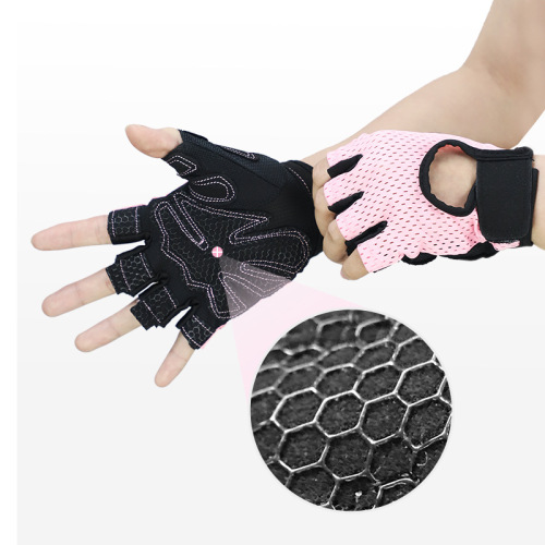 Breathable fitness gloves half-finger sports women's design cycling yoga comfortable silicone anti-falling lightweight wear-resistant shock absorption