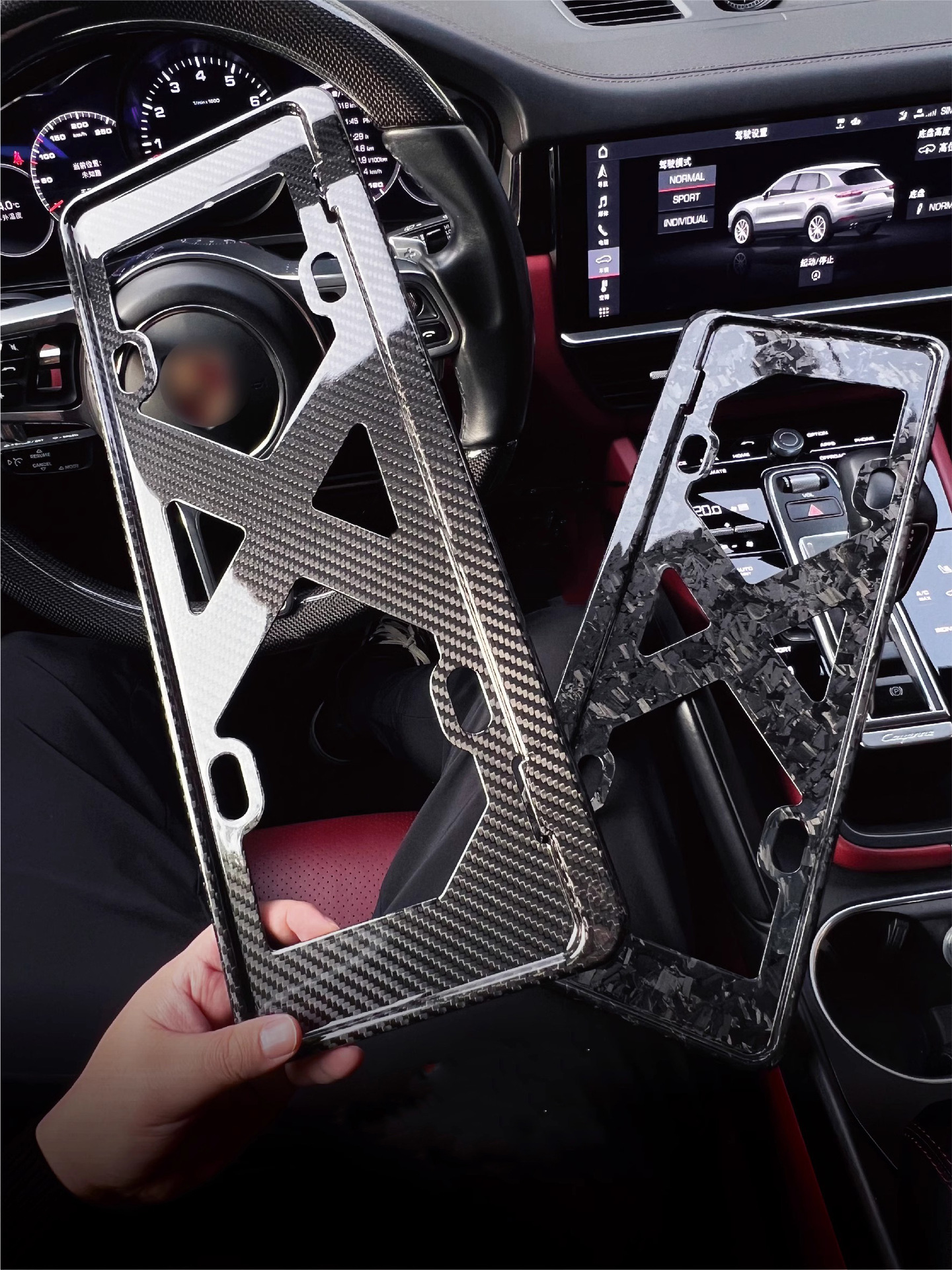 Suitable for Porsche Real Carbon Fiber License Plate Frame Tucayenne macan911 Panamera 718 Taycan