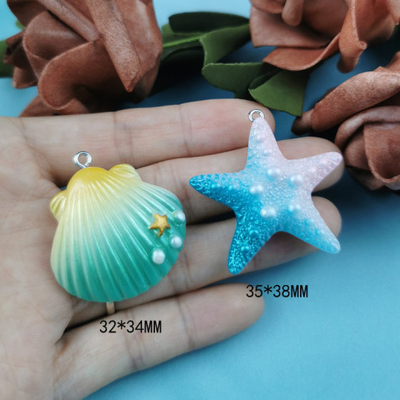 Large simulation shell starfish resin accessories DIY refrigerator phone shell accessories manufacturers direct supply