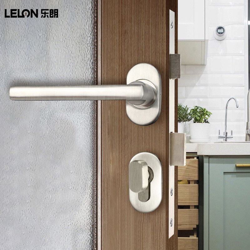 Personalizado acero inoxidable 304 puente roto cerradura de puerta de aleación de aluminio puerta de perfil cerradura dividida cerradura de mano de puerta de borde estrecho universal