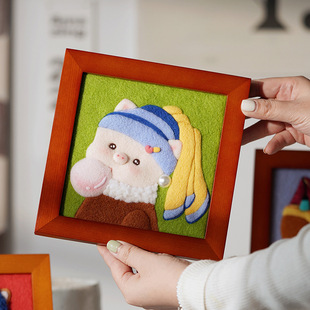 Famous Painting Photo Frame Home Decoration Novice Couple Gift Wool Felt Material Bag Handmade diy Stamp