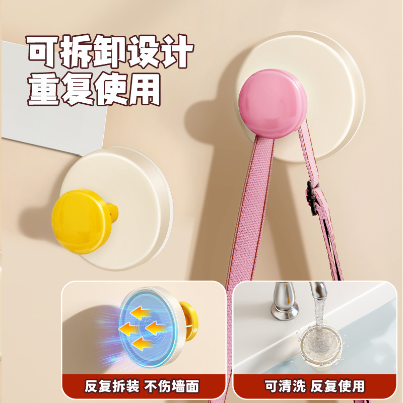 吸盘玄关挂钩强力承重粘胶免打孔入户门口放钥匙神器帽子置物粘贴|undefined