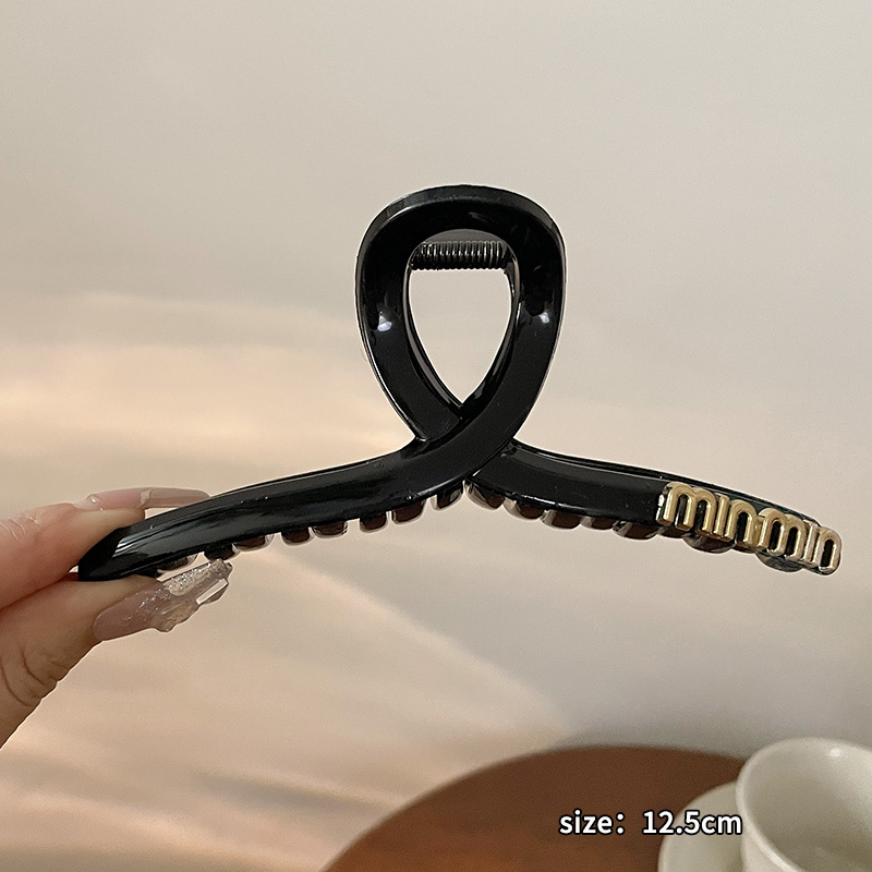 Clip de agarre simple de verano, volumen de cabello de alta calidad, clip de tiburón, horquilla grande, horquilla, nuevo cabello femenino, tocado 2024