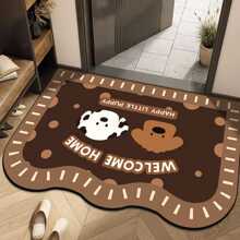 卡通浴室吸水地垫家用软硅藻泥厕所门口异形小地毯门垫进门卫生间