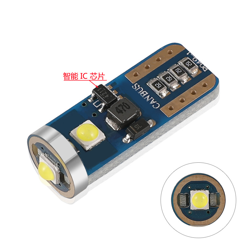 跨境專供 新款高亮寬壓解碼汽車LED閱讀示寬燈BA9S T10 3030 3SMD