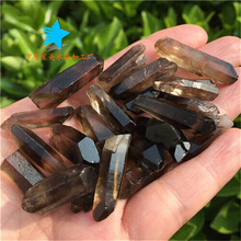 天然巴西茶晶原石柱茶晶水晶柱碎石矿石摆件茶晶装饰造景