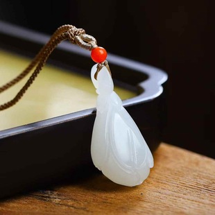 Natural Xinjiang Hetian Jade Factory Store Qinghai Material Sheep Fat Grade White Jade Jade Magnolia Pendant with Certificate