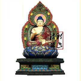 厂家直供三宝佛佛像 寺庙木雕三宝佛神像 大型用品木雕三宝佛