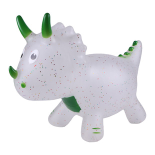 New Transparent Triceratops Painted Sequins Jumping Horse Unicorn Inflatable Toy Children's Mount Thickened Pima
