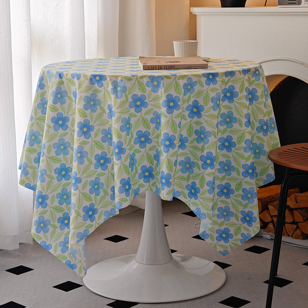 Korean Ins Style Lace Floral Tablecloth Desk Velvet Fabric Decoration Small Coffee Table Bedside Table Rectangular Retro