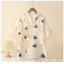 儿童夏季棉浴袍男女童薄款家居服宝宝春秋卡通家居服宽松睡袍印花