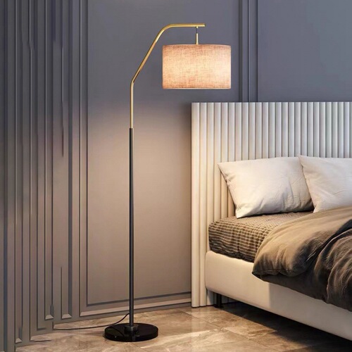 American simple floor lamp living room light luxury ins style Nordic bedroom coffee table bedside table cloth cover vertical fishing lamp