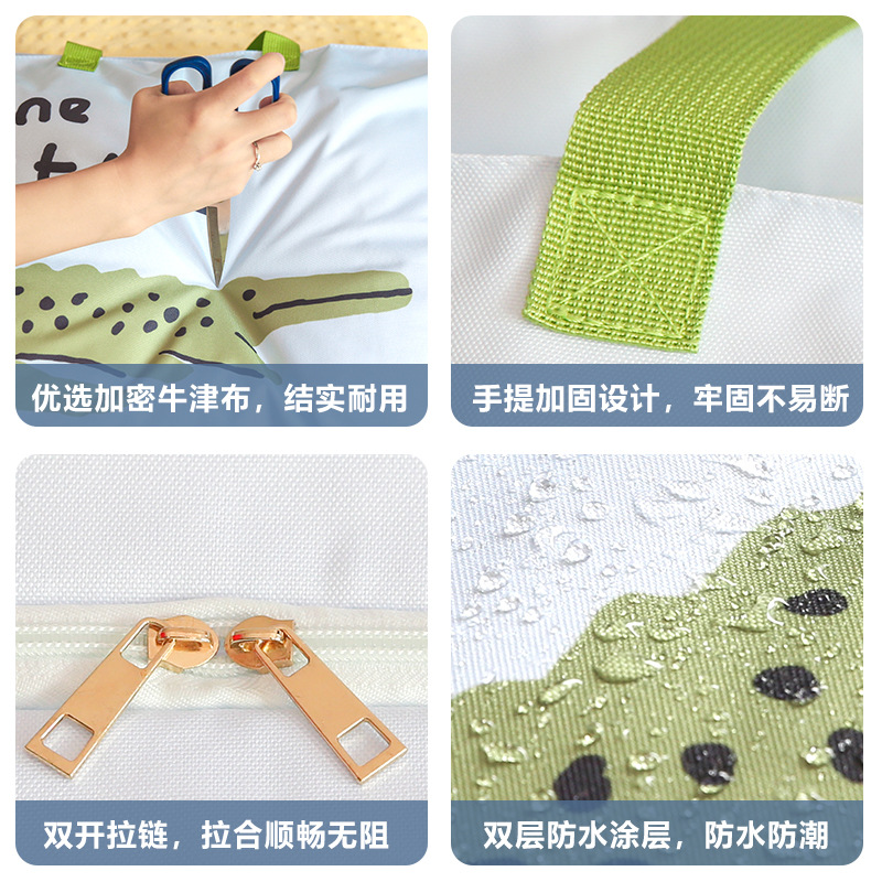 Kindergarten de tres piezas bolsa de almacenamiento de tela Oxford equipaje ropa bolsa de embalaje tarjeta de estudiante pase algodón edredón bolso