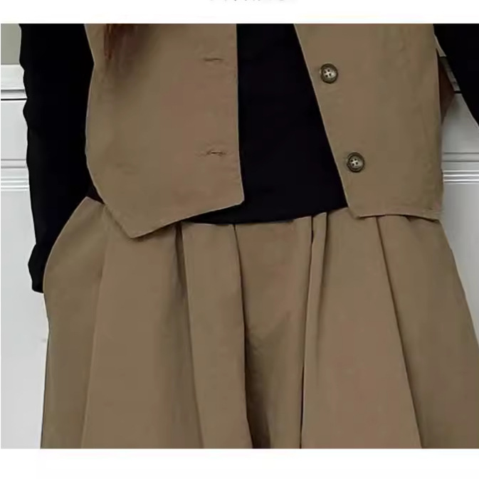 여자 옷 가을 어린이 캐주얼 세트 빈티지 세트 조끼 보토밍 셔츠 블러머 3 피스 세트