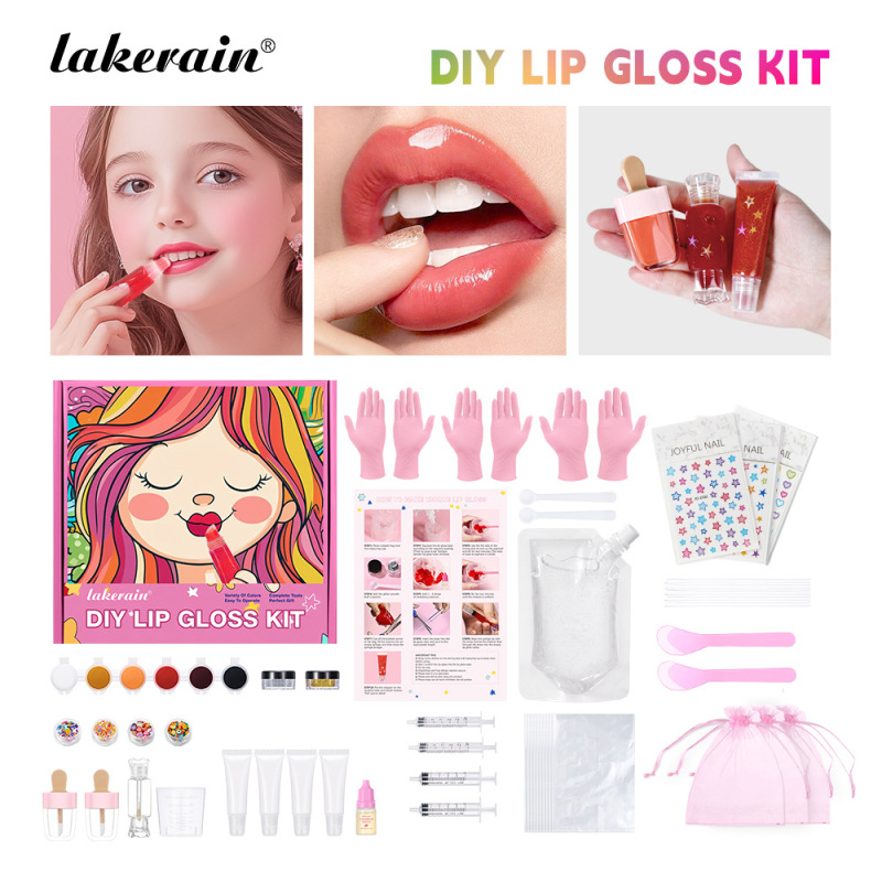 Cross-Border Lakerain Children's Fun DIY Lip Gloss Set, Complete Tools, Easy to Use, DIY Lipstick and Lip Gloss for Export Cross-Border Lakerain Children's Fun DIY Lip Gloss Set, Complete Tools, Easy to Use, DIY Lipstick and Lip Gloss for Export