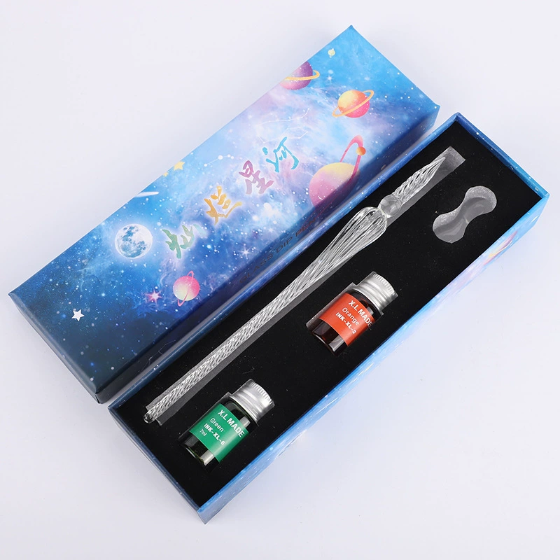 Glass rollerball pen, ink, brush for elementary school students, Birthday gift
