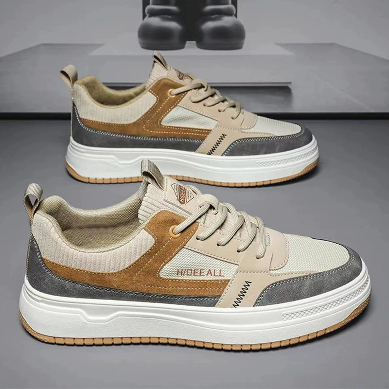 Мужская обувь весна 2025 новая мужская доска обувь мужская корейская мода дикая нескользящая и износостойкая спортивная повседневная кожаная обувь