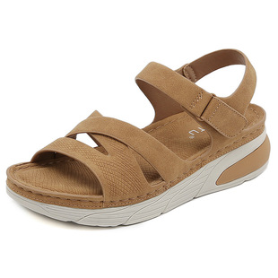 X8275-2 New 2025Md Lightweight Sandals Casual Sports Comfortable Thick-Soled Velcro Stitching Large Size Women's Shoes