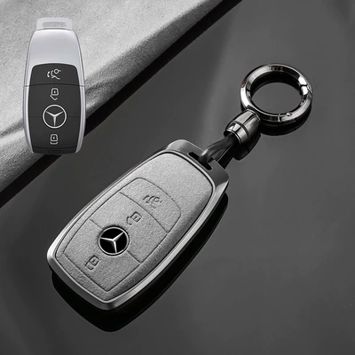 eqb car cover buckle — Car key bag - no-specifications-mercedes-benz-b-tarnish-aluminum-alloy-light-gray-suede-convenient-buckle