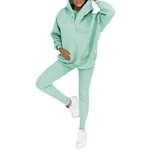 Women's Sporty Casual Hooded Sweatshirt, Ribbed Slim-Fit Vest, and Pants – 3-Piece Set