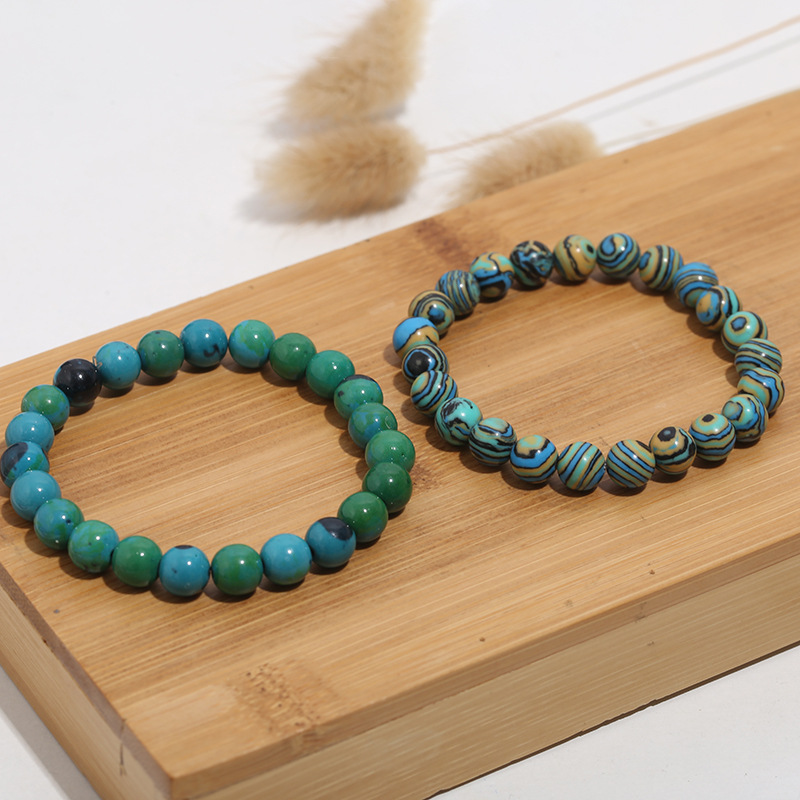 25g Weight Bracelets Classification 1 Piece Quantity Ethnic Style Crack Turquoise Glass Beaded Bracelets