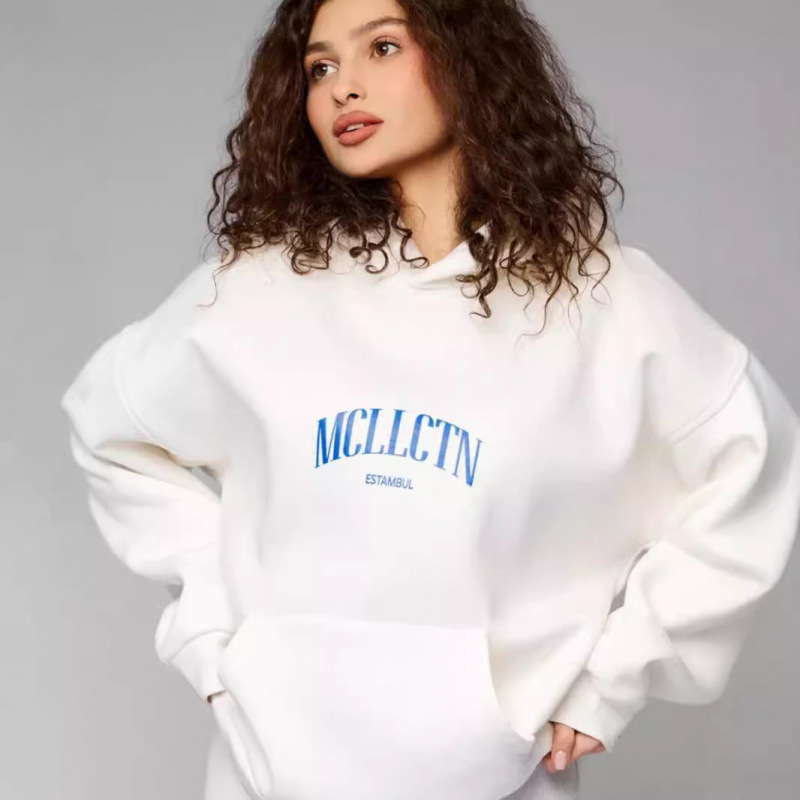 Felpa con cappuccio ampia e comoda, nuova, autunno inverno, design semplice, stampa, oversize, versatile, top._voghion.com