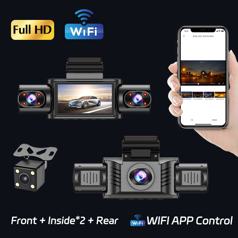 New Model Xc404 Four-Way Wifi Mobile Phone Connectivity 4-Lens High-Definition 1080P Driving Recorder