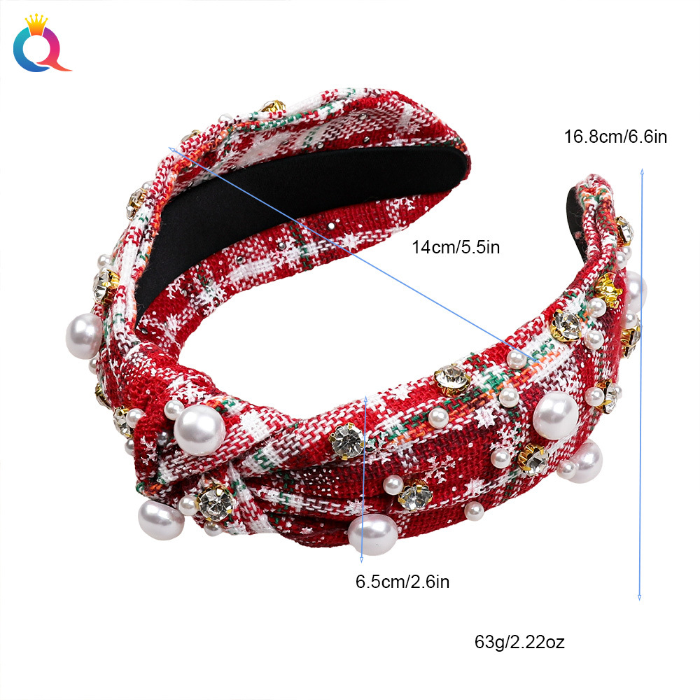 Weihnachts-haarreif Mit Strass Und Perlen Für Damen_voghion.com