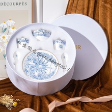 欧式幸运星餐具骨瓷下午茶描金咖啡杯碟礼品碗勺套装办公室水杯