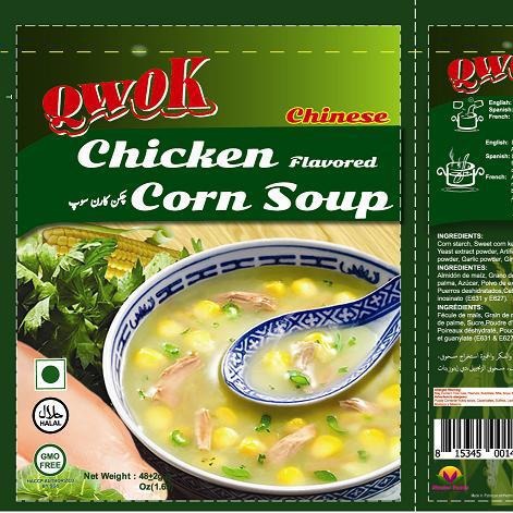 供应出口型袋装鸡+玉米汤粉chicken+corn soup