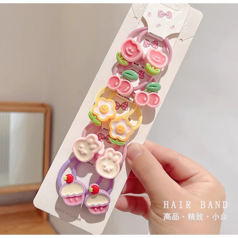 Wine Red Children's Hair Ties That Don'T Damage Hair, Girls' Hair Bands, Baby Hair Ties, Small Rubber Bands, Cute Cartoon Hair Ropes, Girls' Hair Accessories