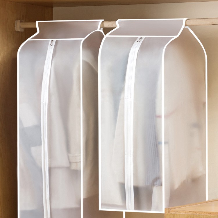 Tridimensional ropa cubierta de polvo ropa colgando bolsa transparente ropa bolsa de polvo ropa cubierta colgando abrigo cubierta de polvo hogar