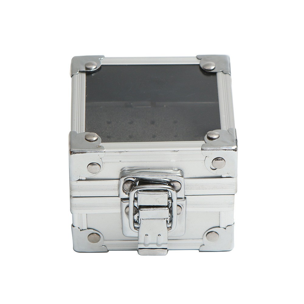 Nueva caja de aluminio de cabeza de pulido de uñas caja de aluminio de alta gama caja de almacenamiento de cabeza de pulido de uñas 4 colores opcionales